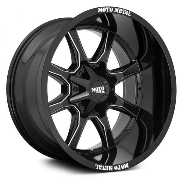 Moto Metal MO970 Gloss Black Milled Spokes - PowerHouse Wheels & Tires